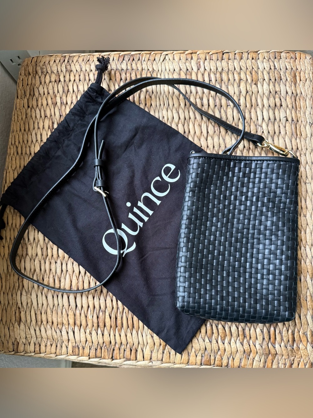 Quince Italian Leather Handwoven Crossbody Bag